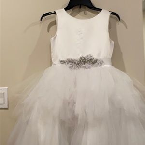 This is a high low flower girl dress, worn once.